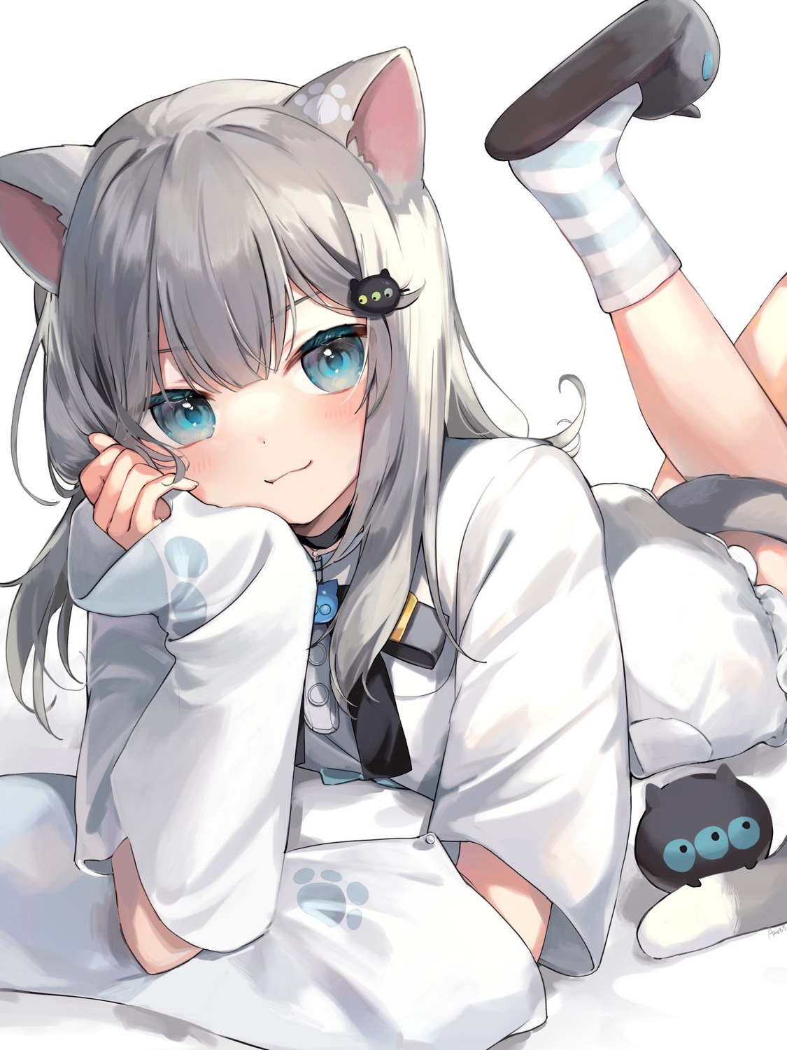 ame_929 animal_ears indie_virtual_youtuber nacho_(amashiro_natsuki) nekomimi tail