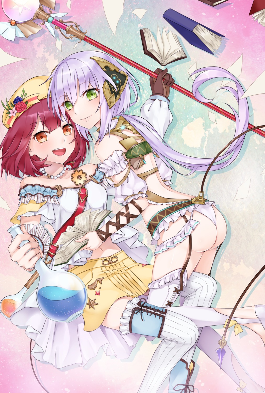 ass atelier atelier_sophie pantsu plachta sophie_(sophie1925) sophie_neuenmuller stockings thighhighs weapon