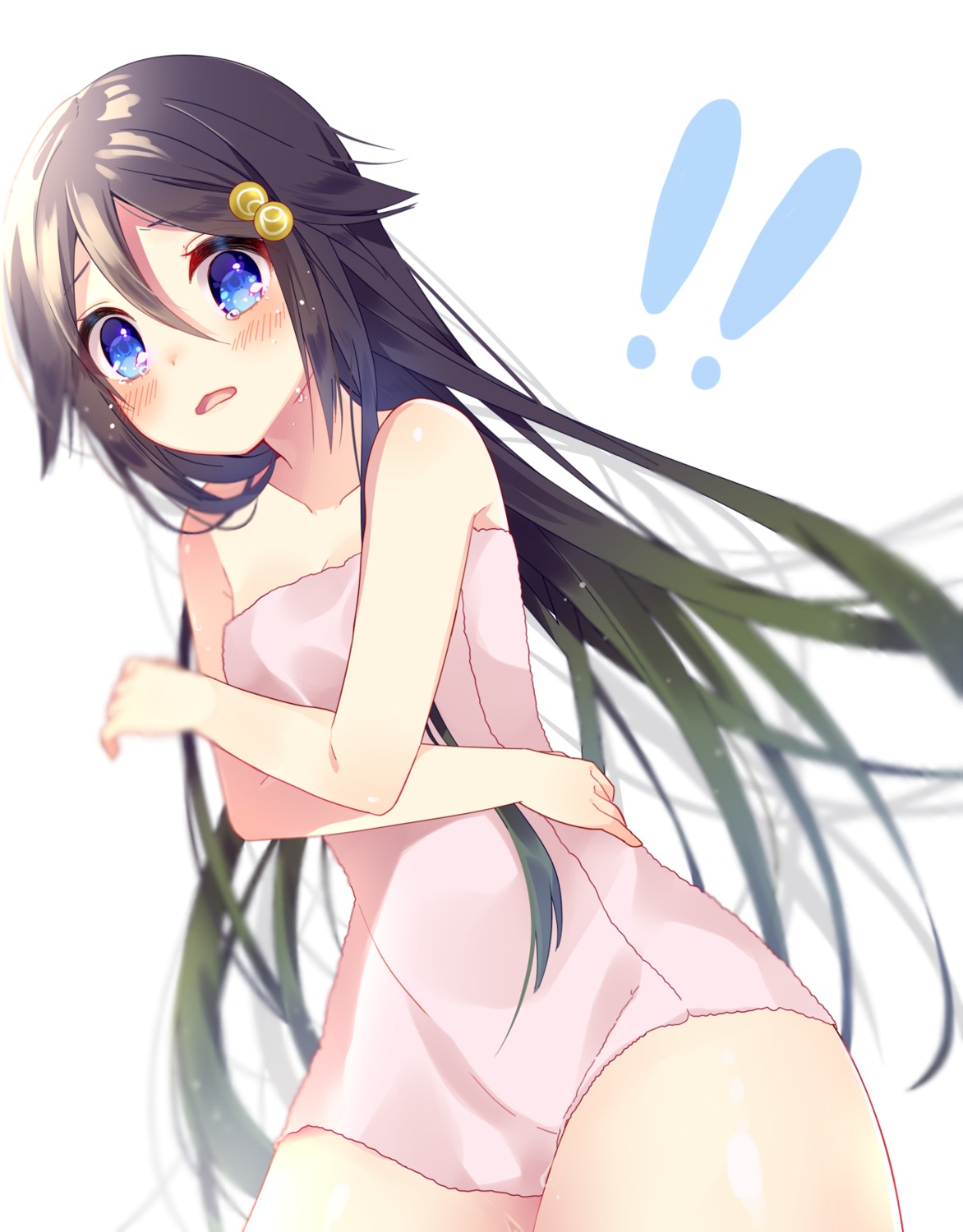 breast_hold cleavage izumi_reina mafuyu_(chibi21) musaigen_no_phantom_world towel