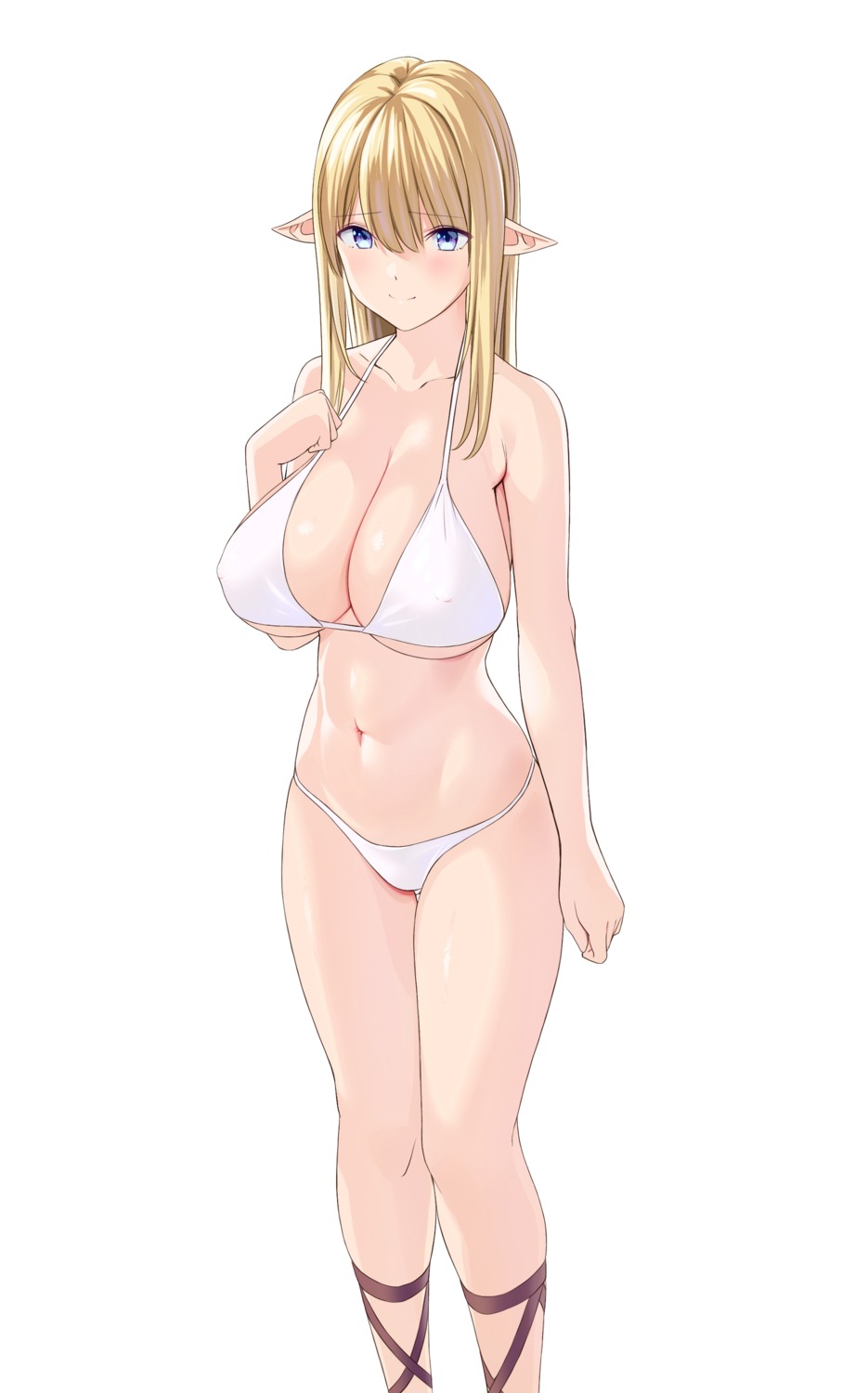bikini erect_nipples marui_koishi pointy_ears swimsuits
