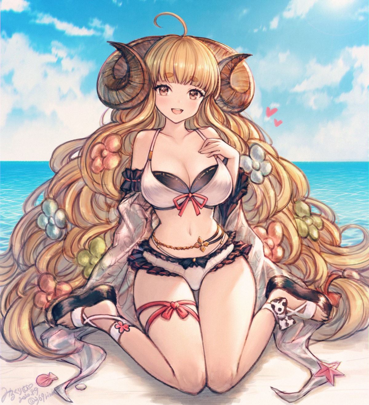 anila_(granblue_fantasy) bikini garter granblue_fantasy horns swimsuits tagme