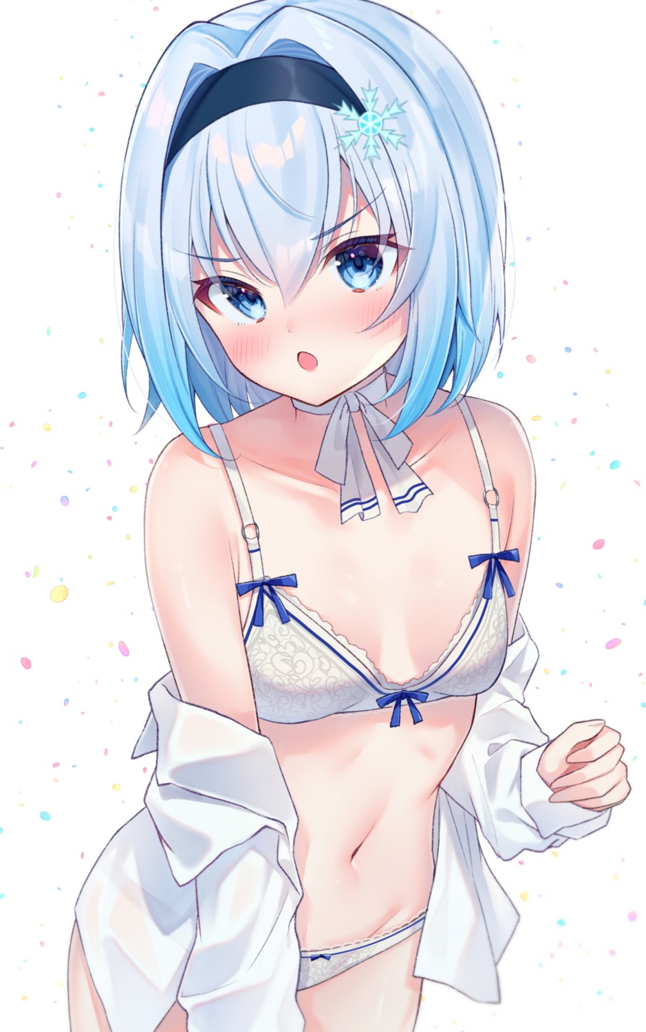 bra cleavage dress_shirt gyozanuko open_shirt pantsu ryuuou_no_oshigoto! see_through sora_ginko