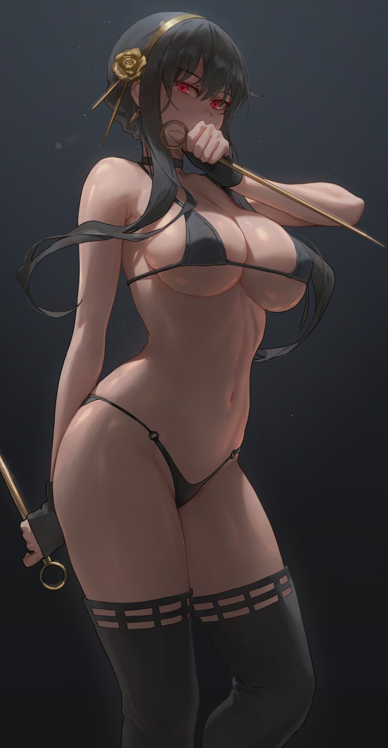 bikini free_style_(yohan1754) spy_x_family swimsuits thighhighs weapon yor_briar