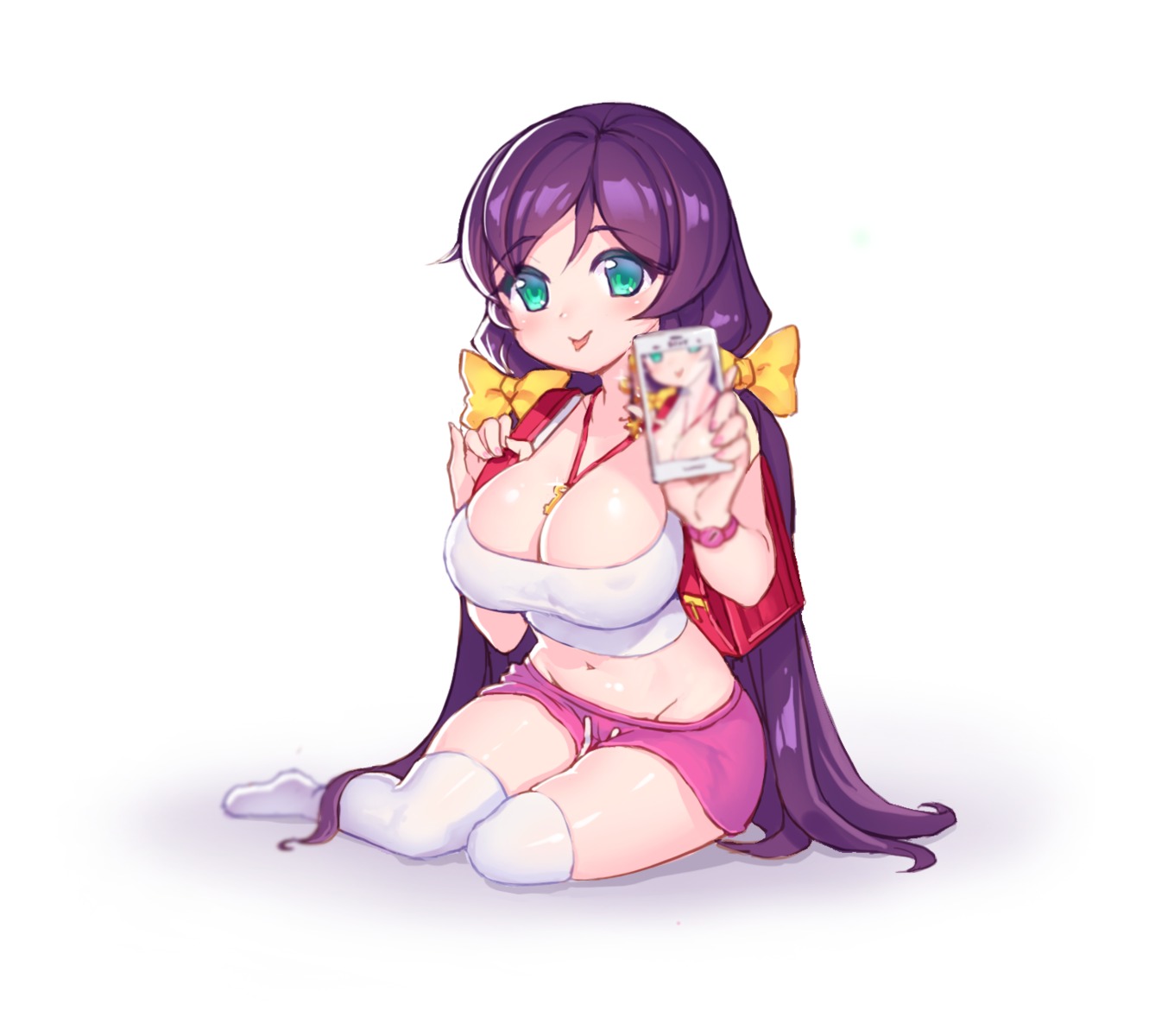 cleavage fiodo love_live! thighhighs toujou_nozomi