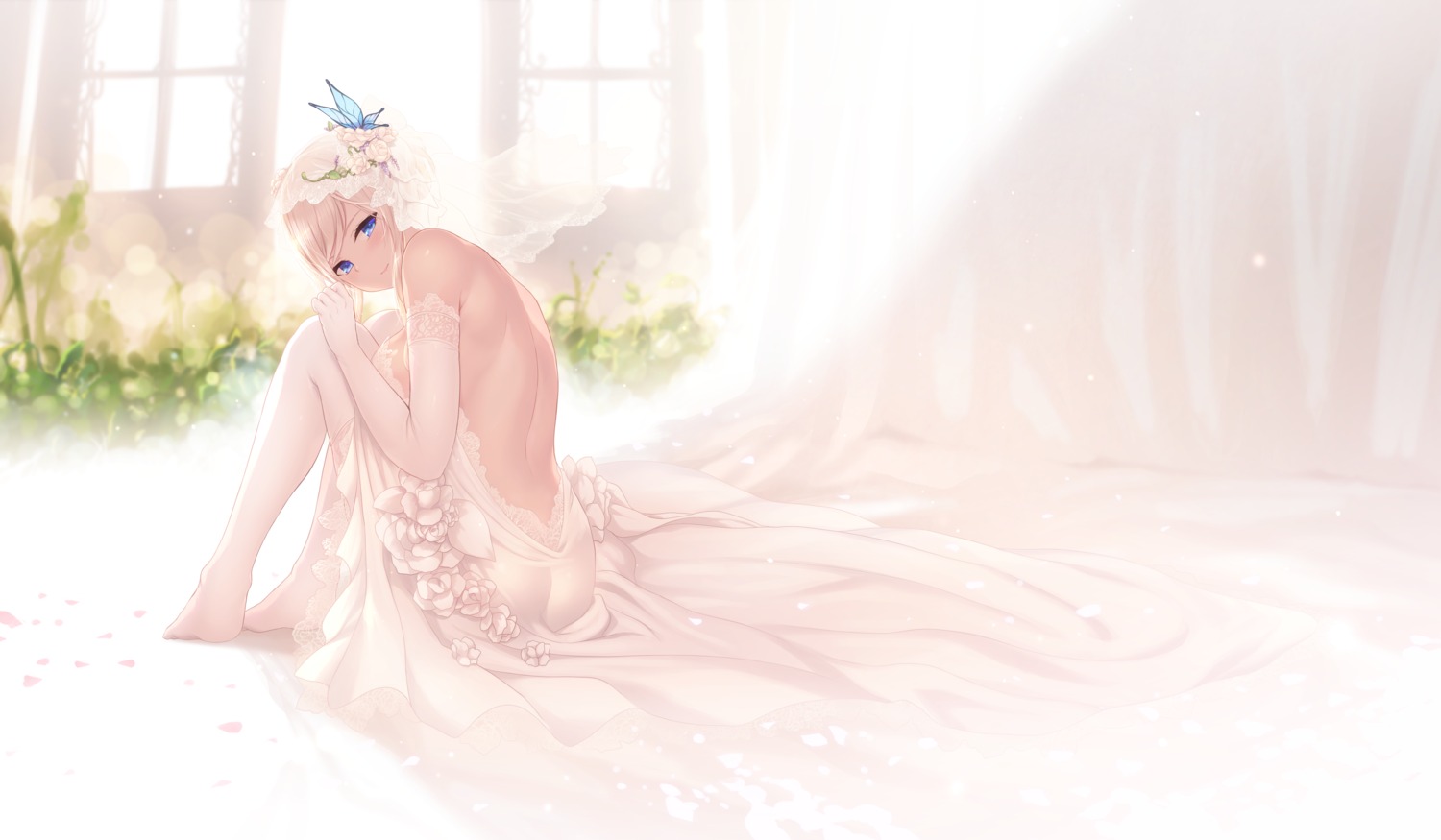 ass boku_wa_tomodachi_ga_sukunai cait dress kashiwazaki_sena no_bra skirt_lift wedding_dress