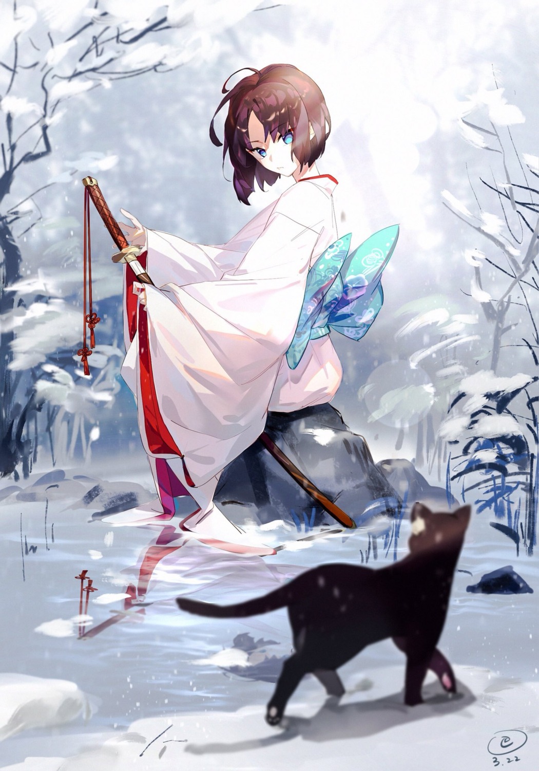 e_(h798602056) kara_no_kyoukai kimono neko ryougi_shiki sword