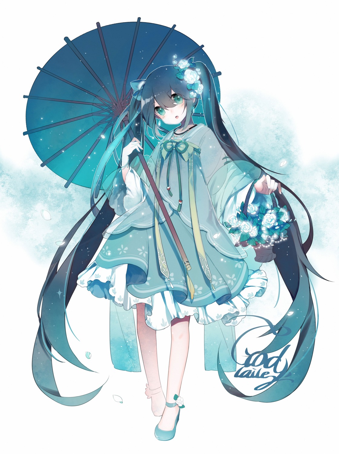 asian_clothes godlailer hatsune_miku umbrella vocaloid