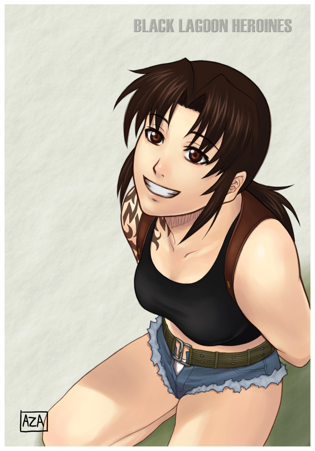 azasuke azasuke_wind black_lagoon pantsu revy tattoo