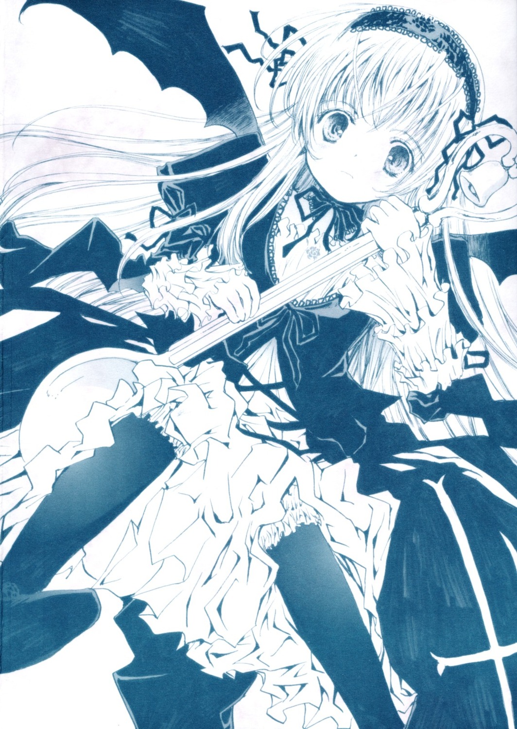 gothic_lolita lolita_fashion monochrome rozen_maiden suigintou