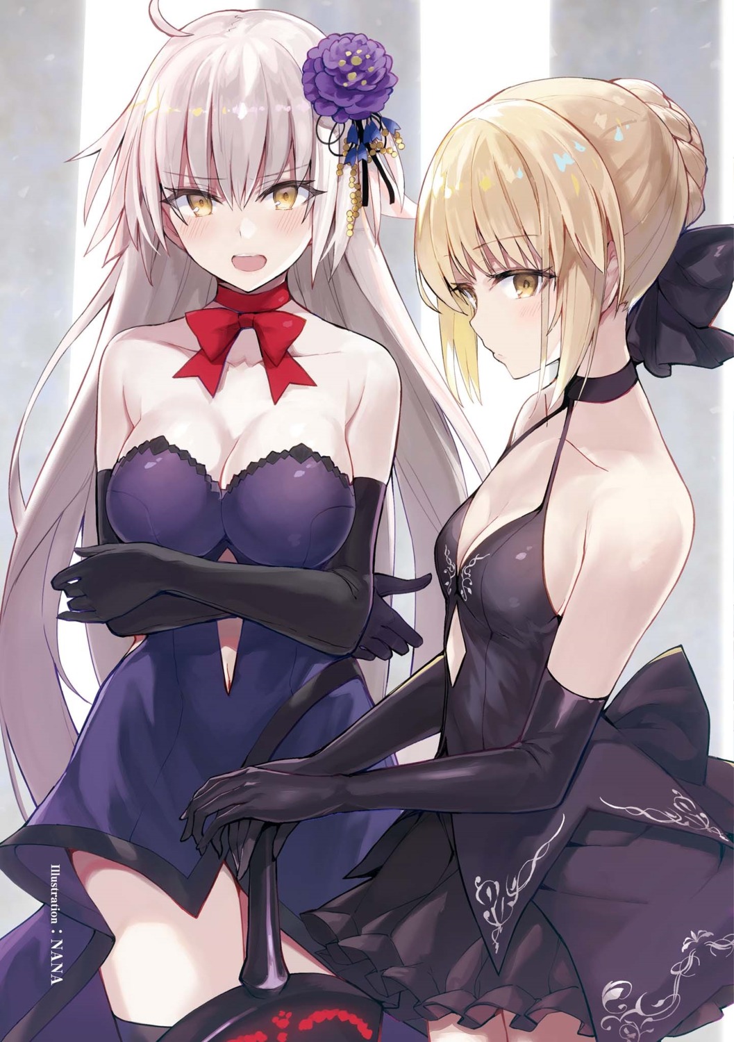 breast_hold cleavage dress fate/grand_order jeanne_d'arc jeanne_d'arc_(alter)_(fate) nanananana saber saber_alter sword