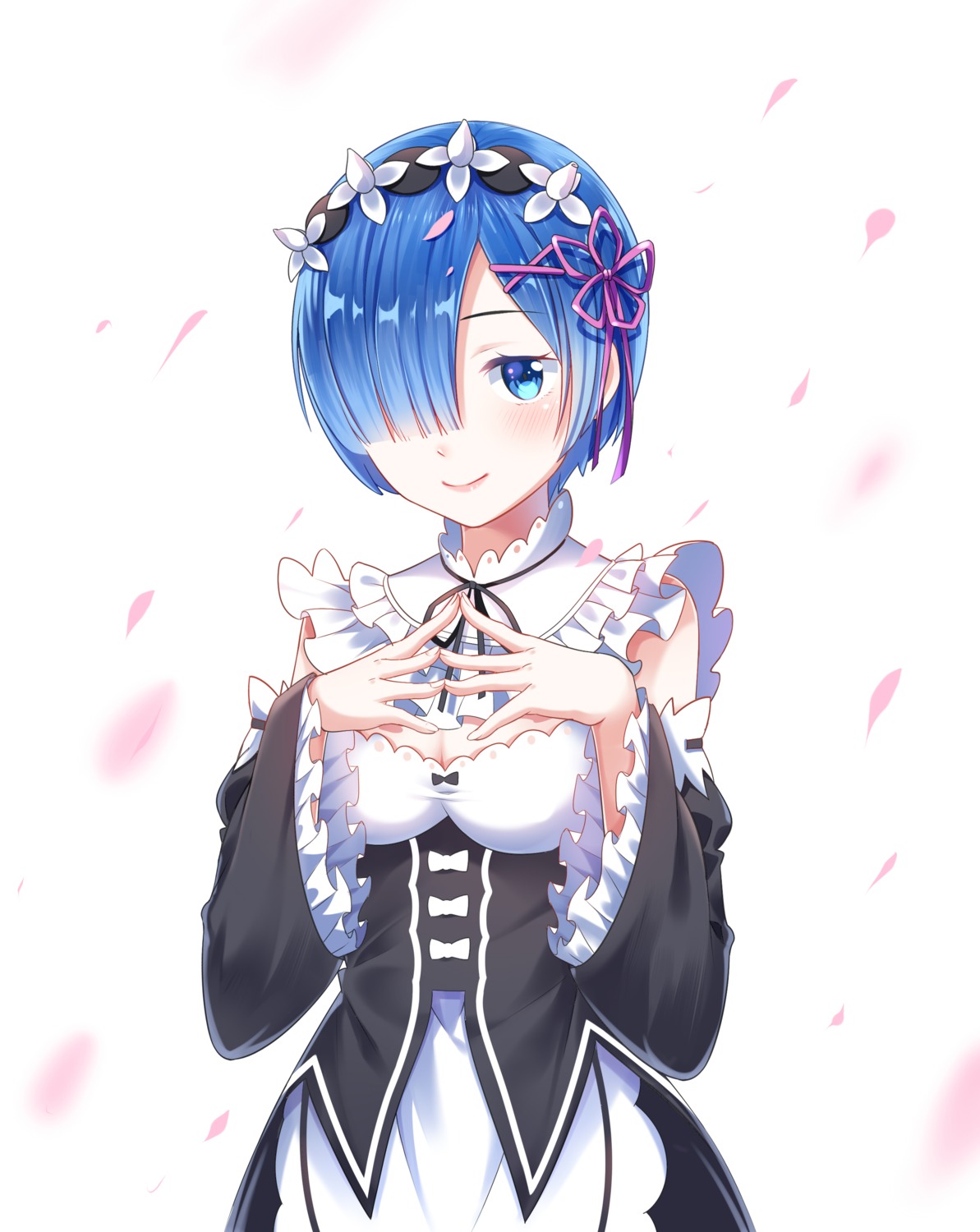 cleavage maid re_zero_kara_hajimeru_isekai_seikatsu rem_(re_zero) sannio