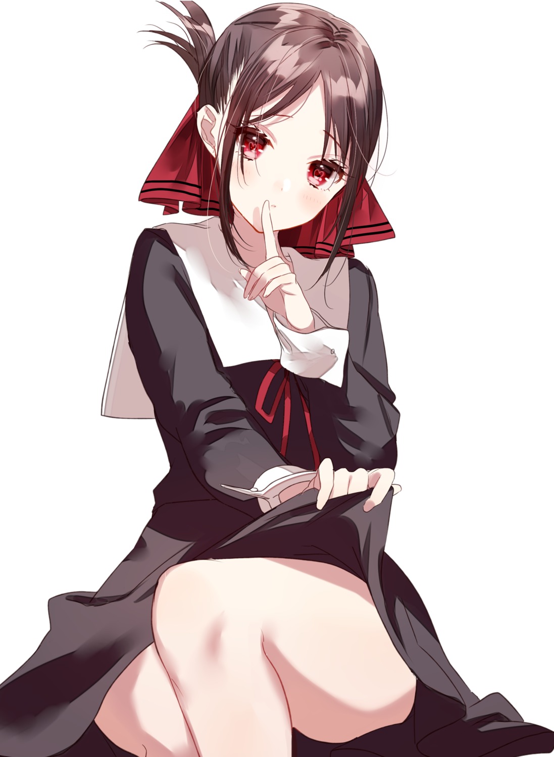 kaguya-sama_wa_kokurasetai_~tensai-tachi_no_renai_zunousen~ misumi seifuku shinomiya_kaguya skirt_lift