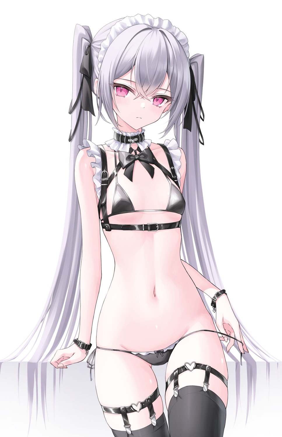 bikini garter lis_111 maid stockings swimsuits thighhighs undressing