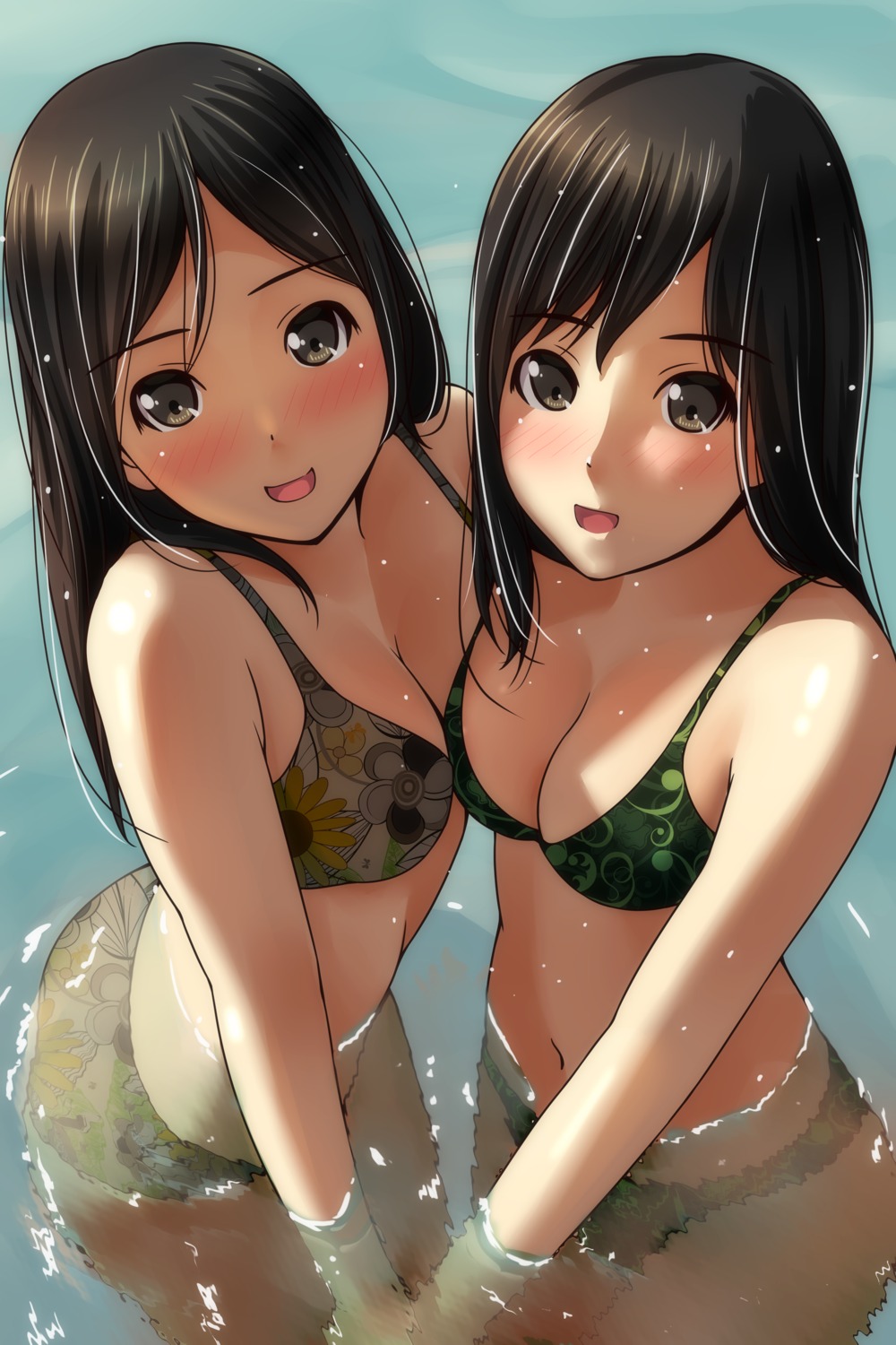 bikini cleavage matsunaga_kouyou swimsuits wet