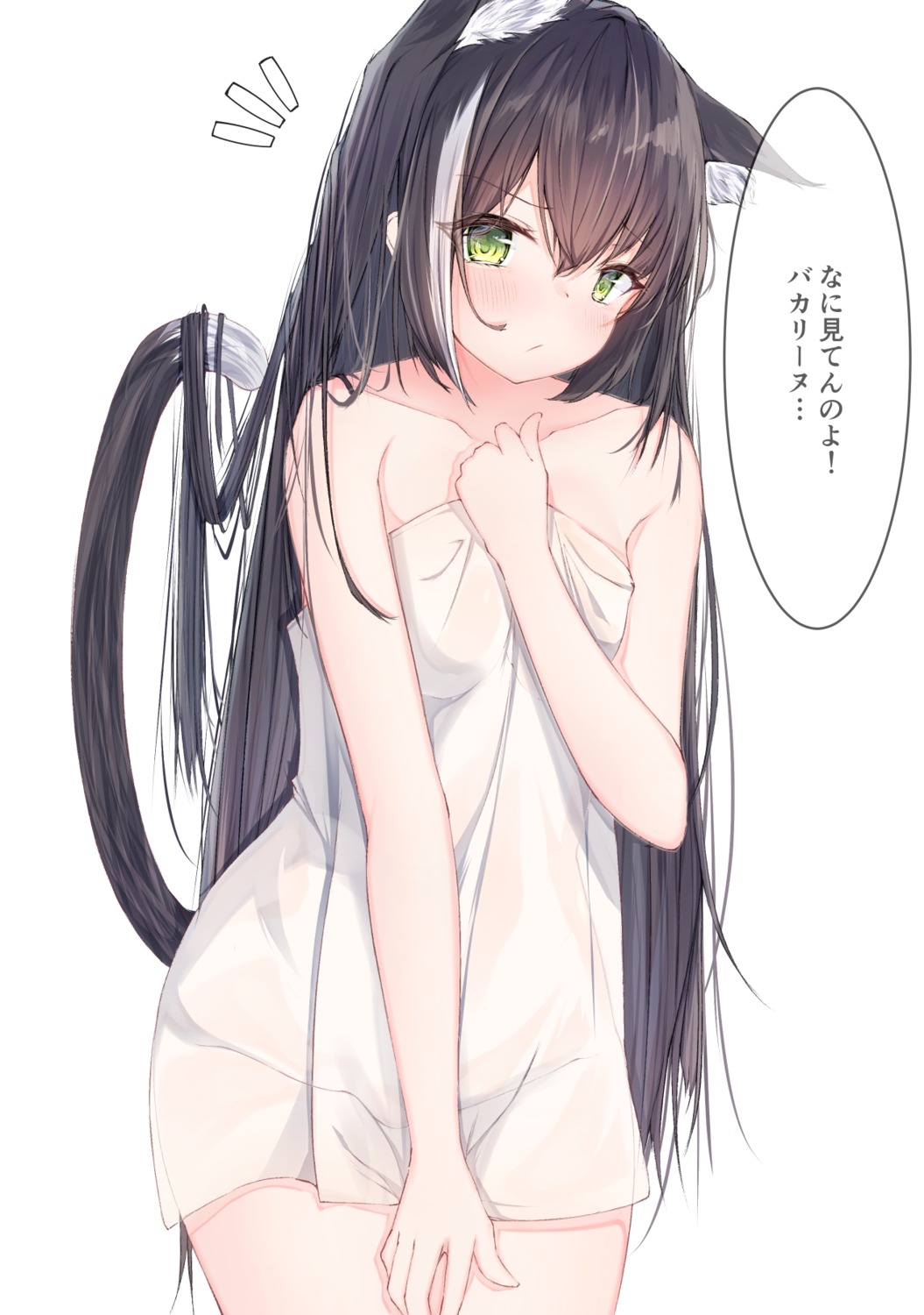 animal_ears karyl_(princess_connect) megumi_kei naked nekomimi princess_connect princess_connect!_re:dive tail towel