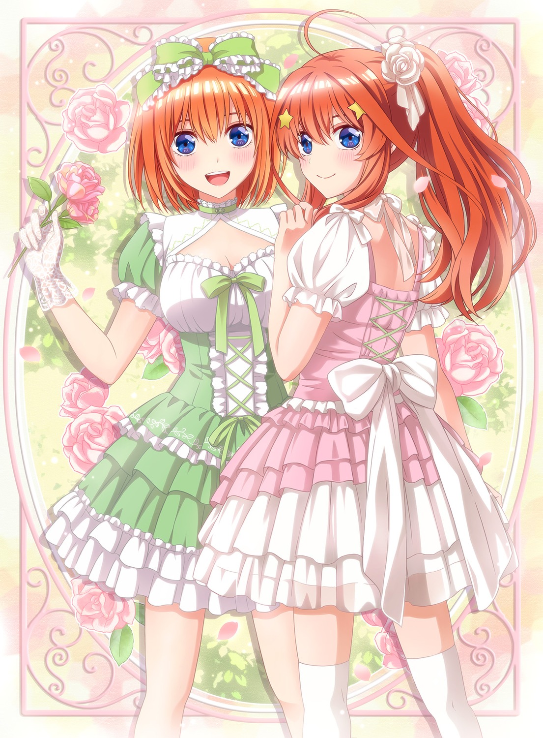 5-toubun_no_hanayome dress lolita_fashion nakano_itsuki nakano_yotsuba see_through studio_viga thighhighs