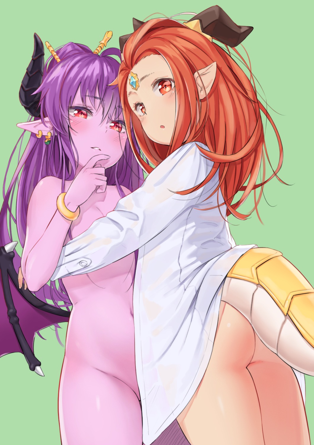 agnam_ore ass bottomless horns loli naked pointy_ears tail wings