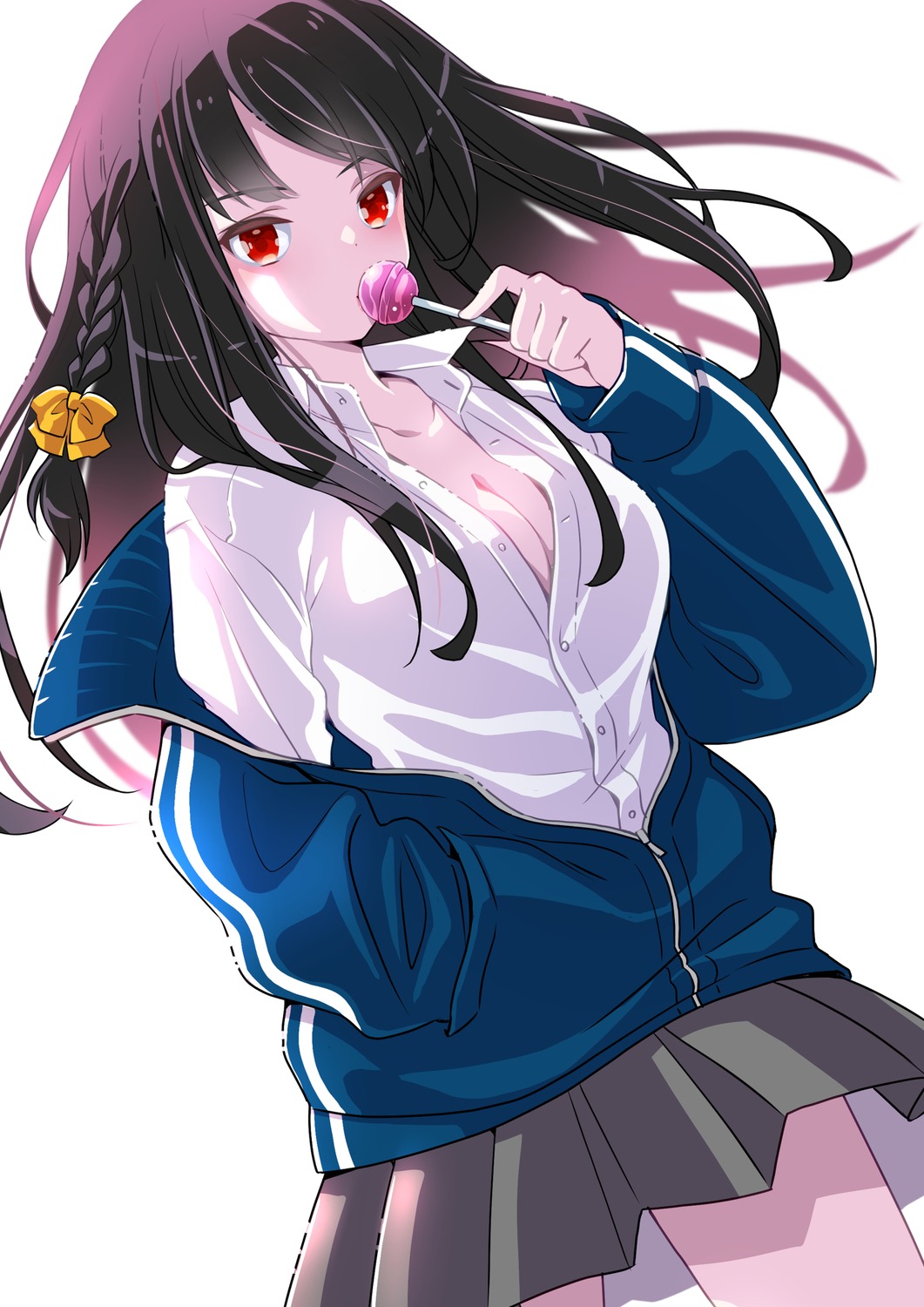 cleavage gym_uniform no_bra open_shirt seifuku tagme