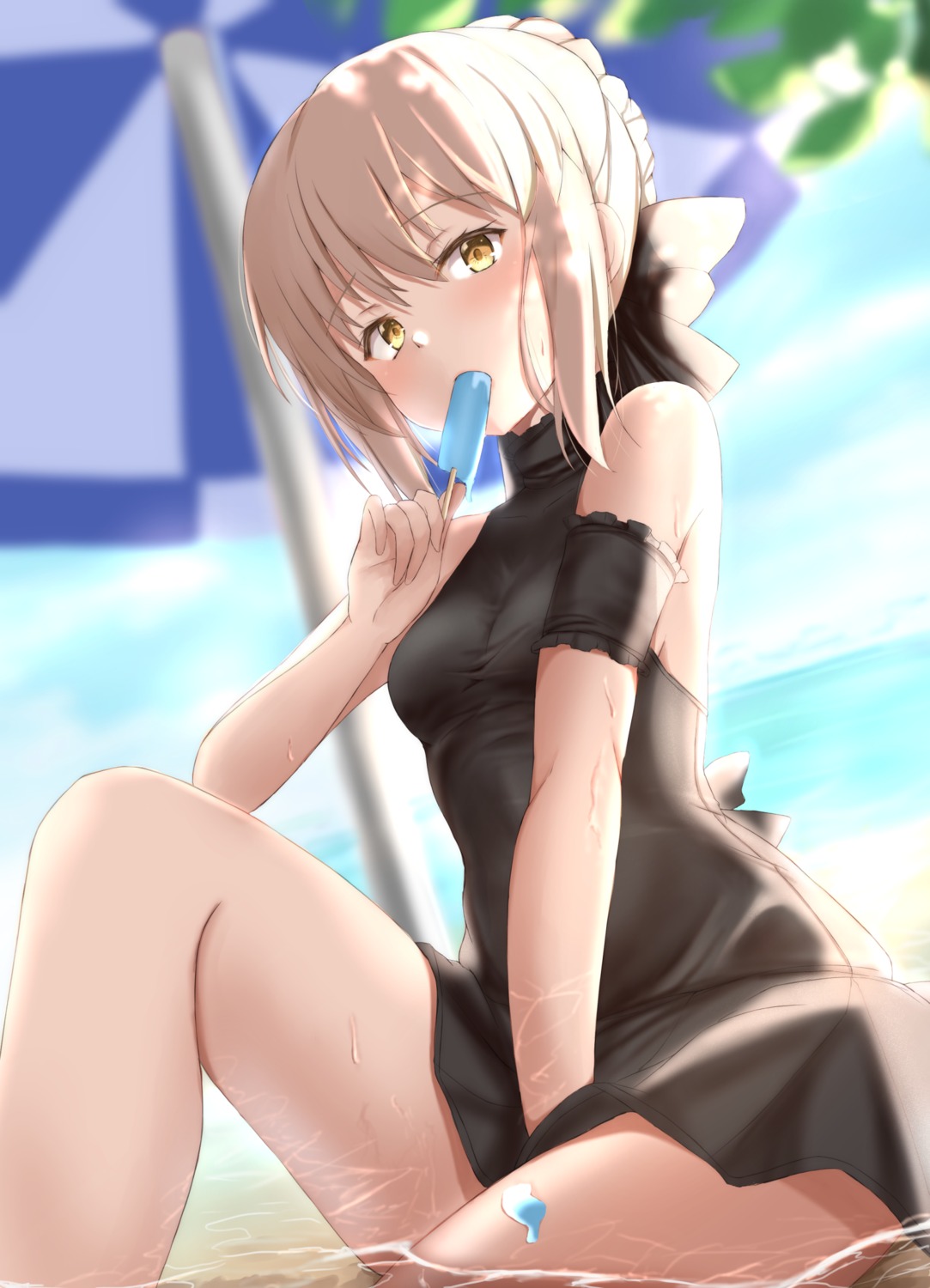 dress fate/stay_night maosame saber saber_alter wet