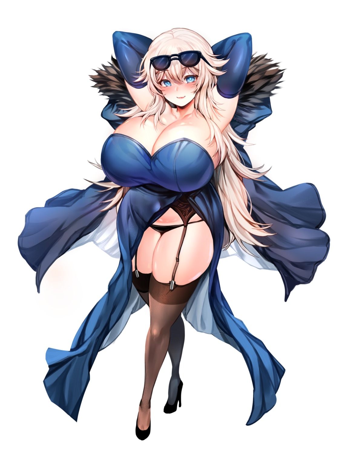 dress elsword heels megane no_bra pantsu stockings thighhighs zerocat