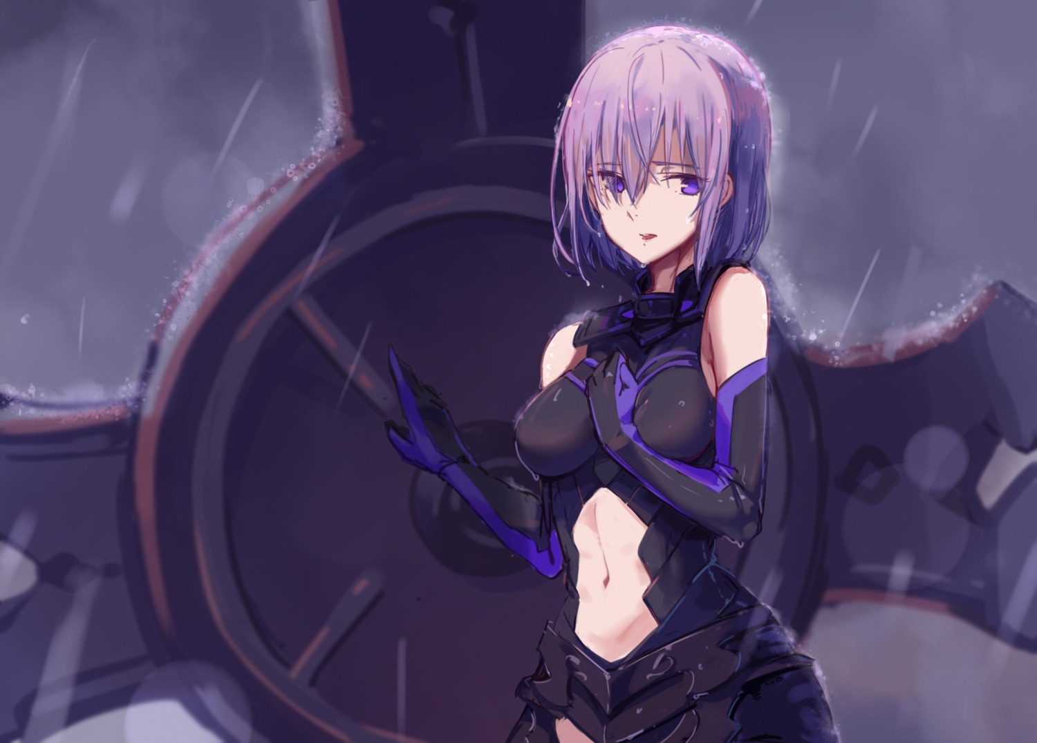 armor breast_hold fate/grand_order hfp~kubiao mash_kyrielight wet