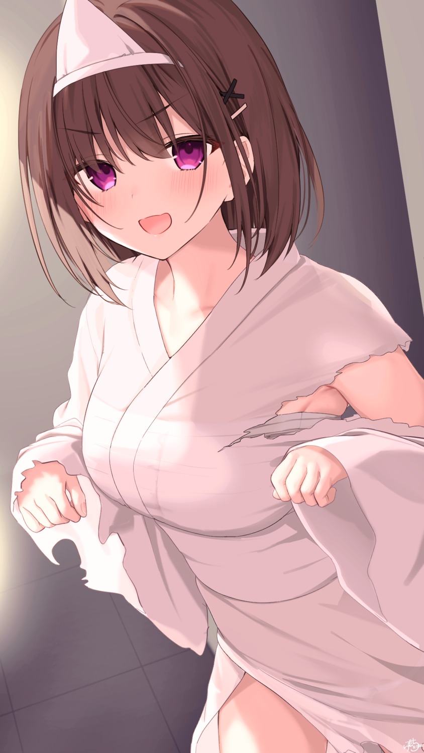 osananajimi-chan_(ramchi) pantsu ramchi sarashi see_through torn_clothes yukata