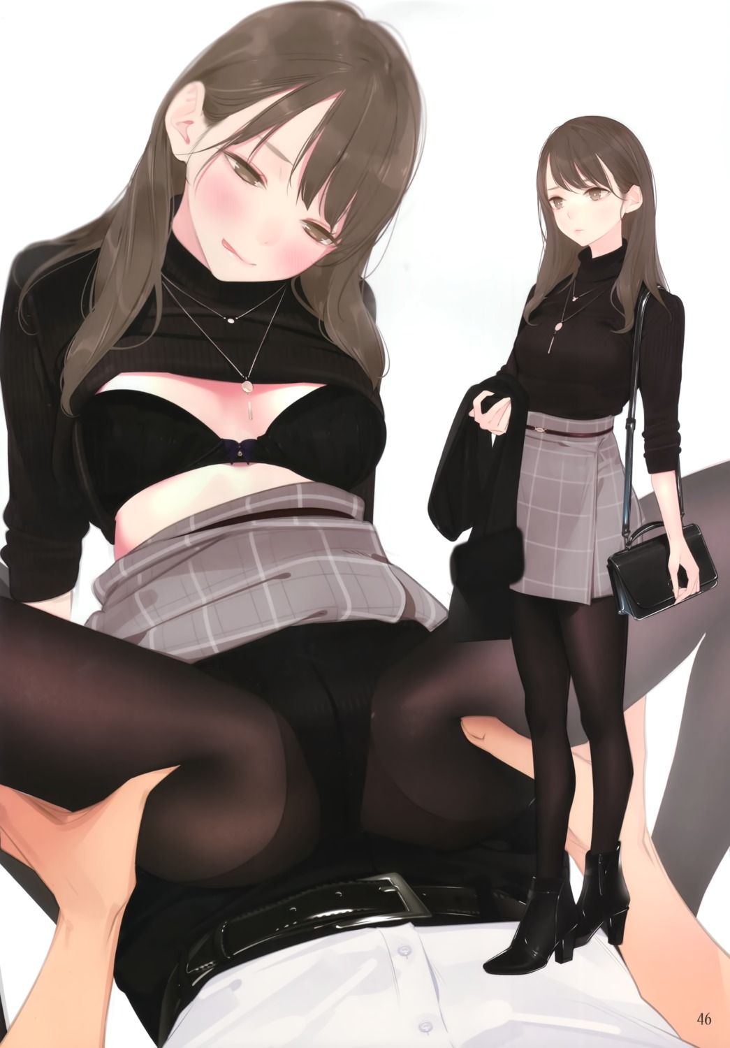 ama_mitsuki bra heels pantsu pantyhose shirt_lift skirt_lift