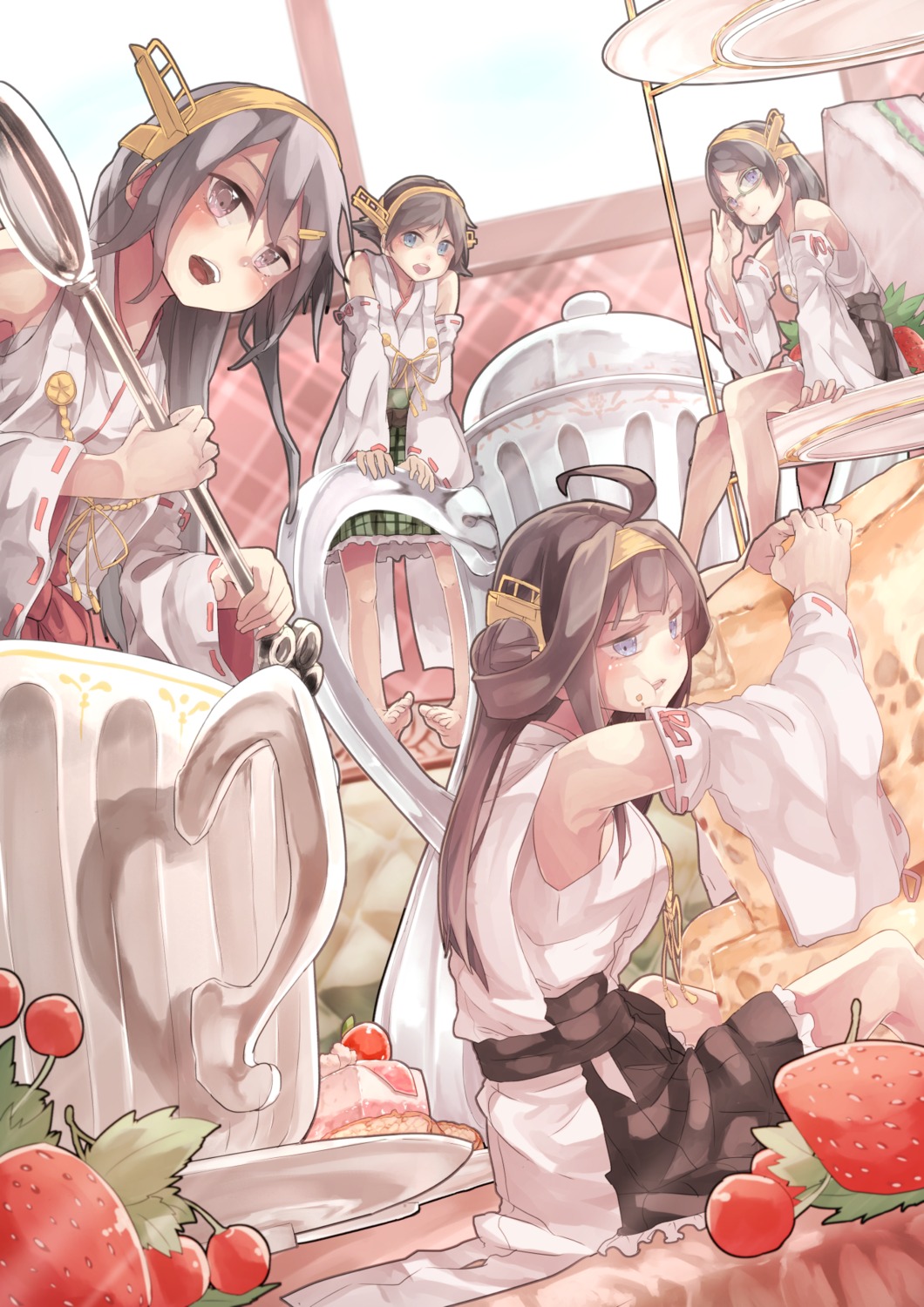 feet haruna_(kancolle) hiei_(kancolle) kantai_collection kirishima_(kancolle) kongou_(kancolle) megane saraki