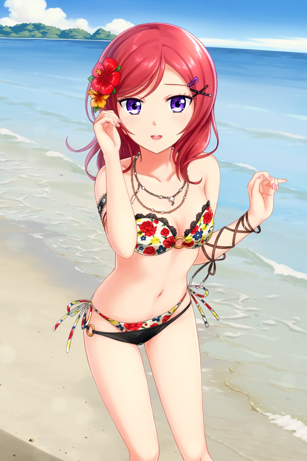 bikini cleavage love_live! nishikino_maki swimsuits tucana