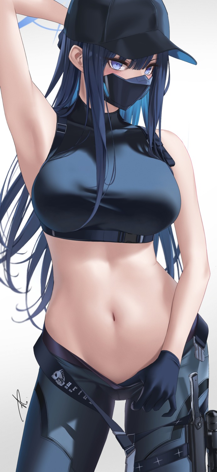 blue_archive garter halo joumae_saori undressing weapon yabacha