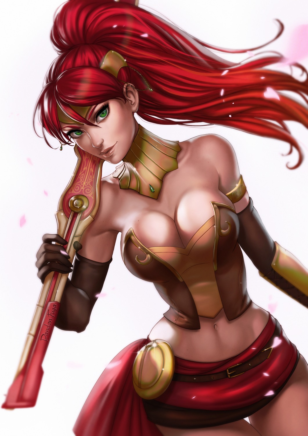 cleavage dandon_fuga pyrrha_nikos rwby sword