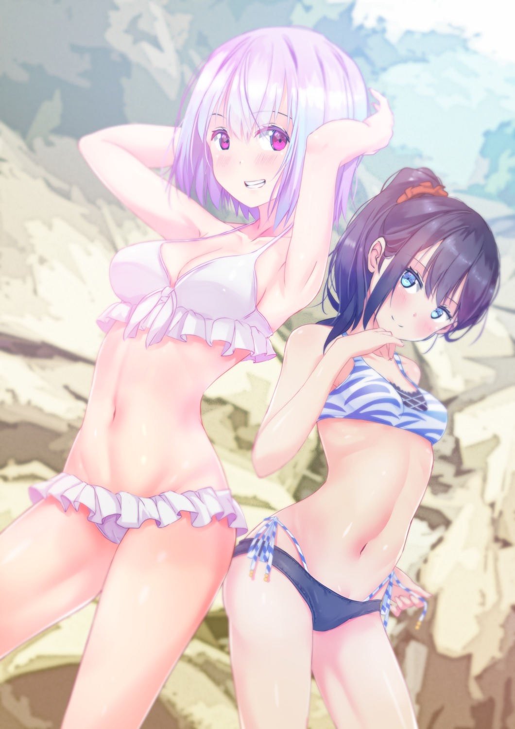 bikini shinjou_akane ssss.gridman swimsuits sydus takarada_rikka