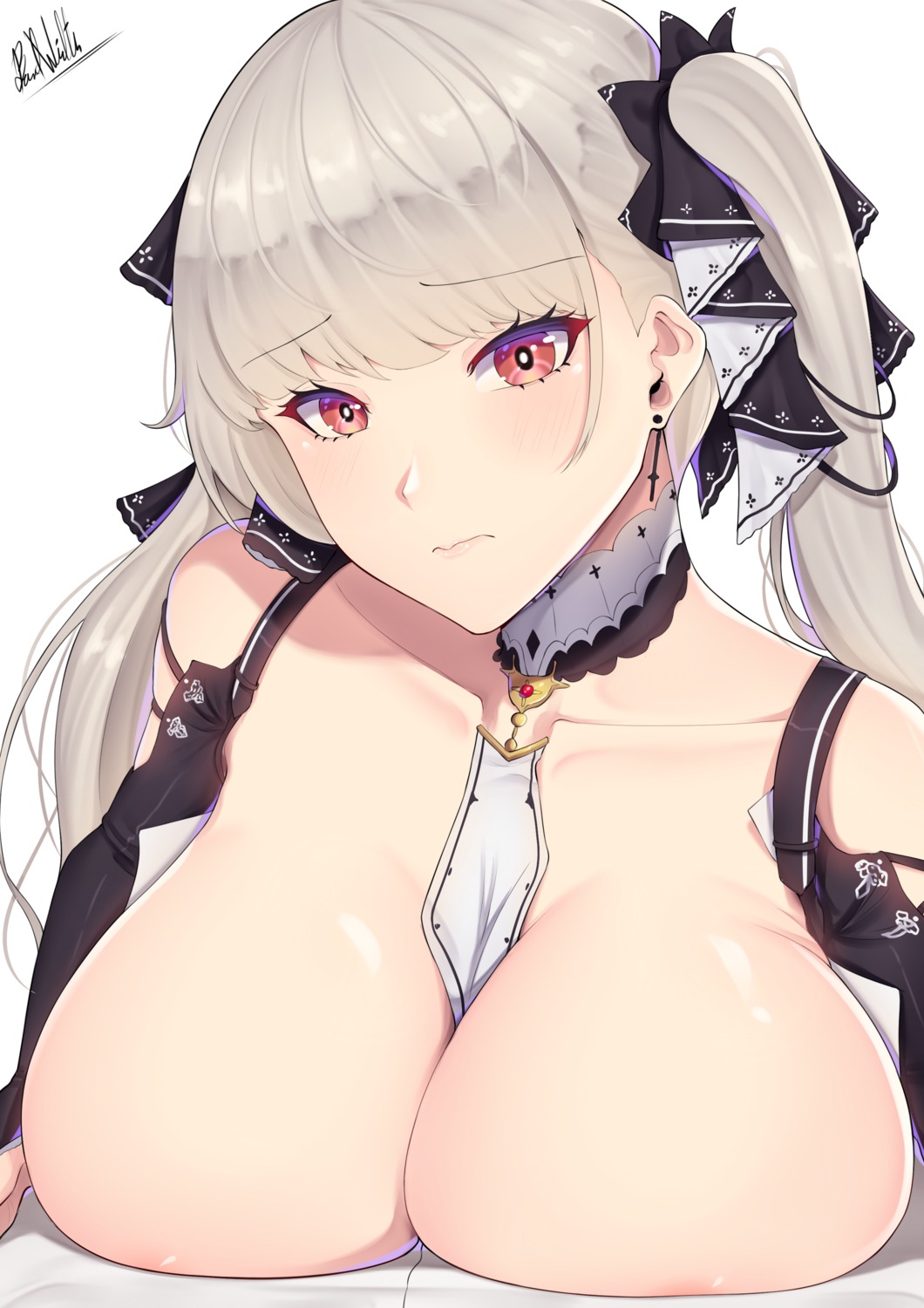 areola azur_lane band-width formidable_(azur_lane) gothic_lolita lolita_fashion no_bra open_shirt