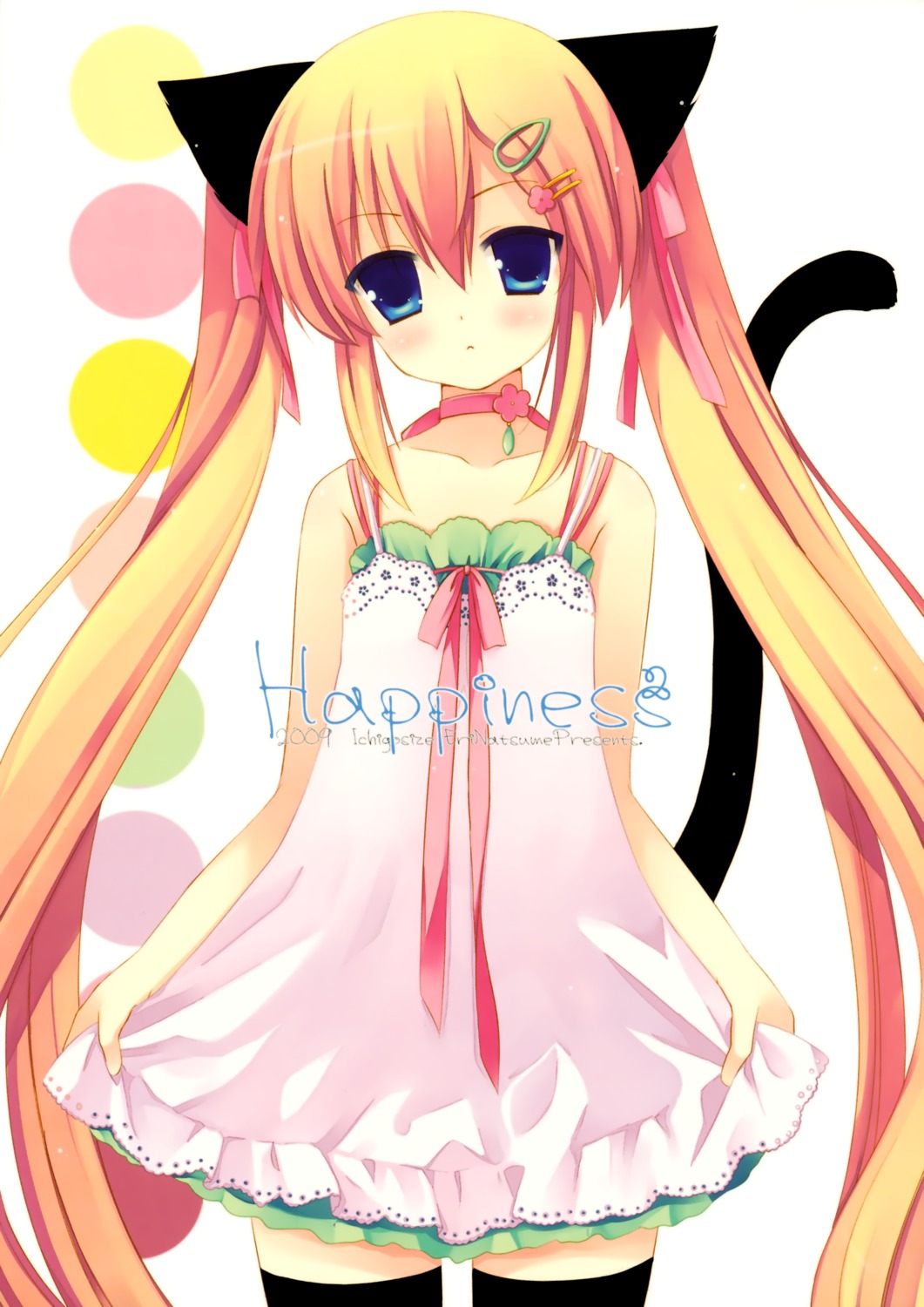 animal_ears dress ichigosize natsume_eri nekomimi tail thighhighs