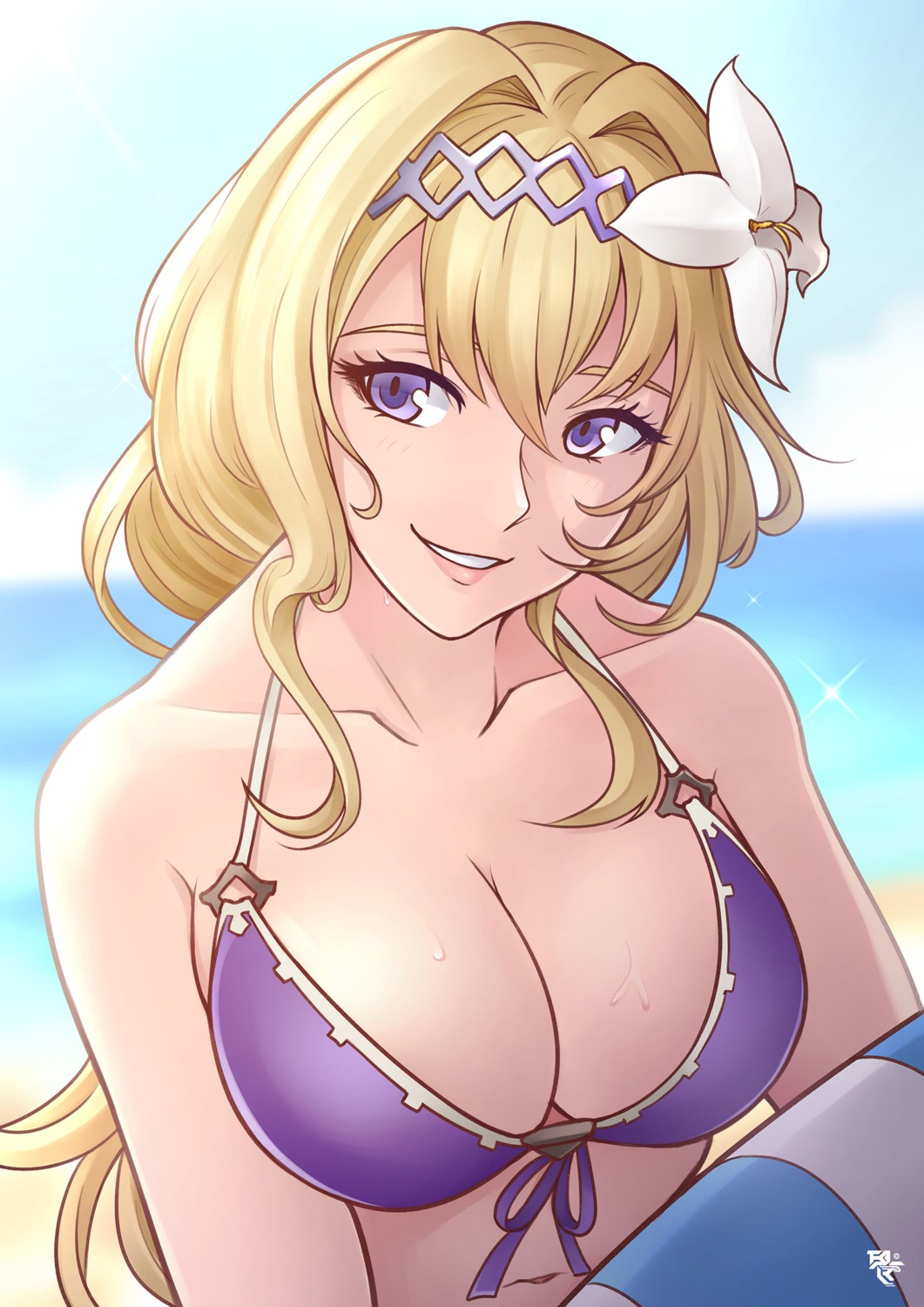 bikini_top blueriest cleavage granblue_fantasy jeanne_d'arc jeanne_d'arc_(granblue_fantasy) swimsuits