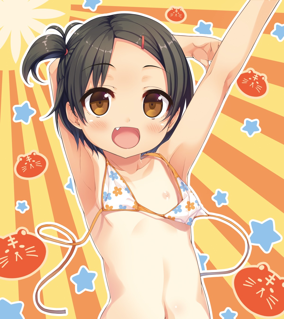 bikini_top cura digital_version loli lose maitetsu minokasa_nagi nipples swimsuits tan_lines wardrobe_malfunction