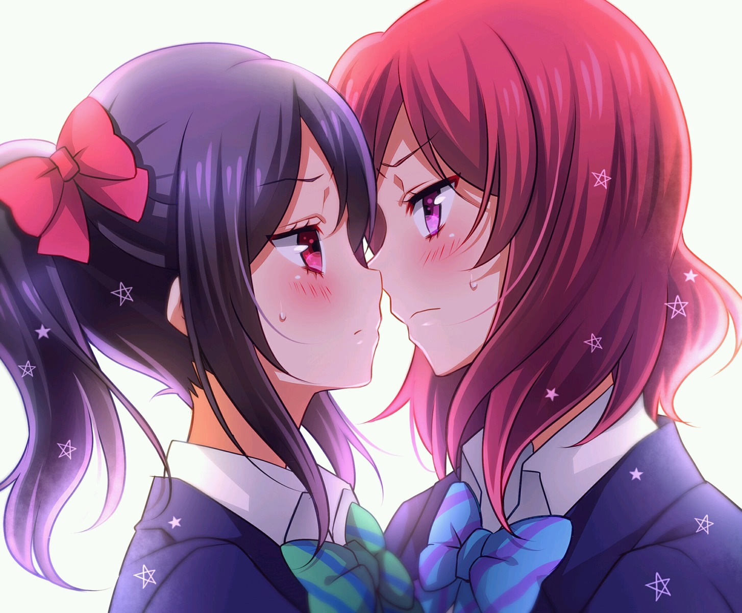 haruki_sato love_live! nishikino_maki seifuku yazawa_nico yuri