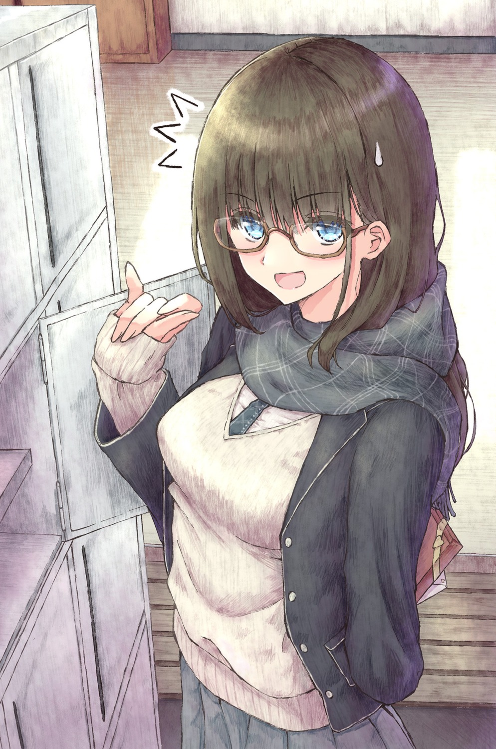 aramachi megane seifuku sweater valentine