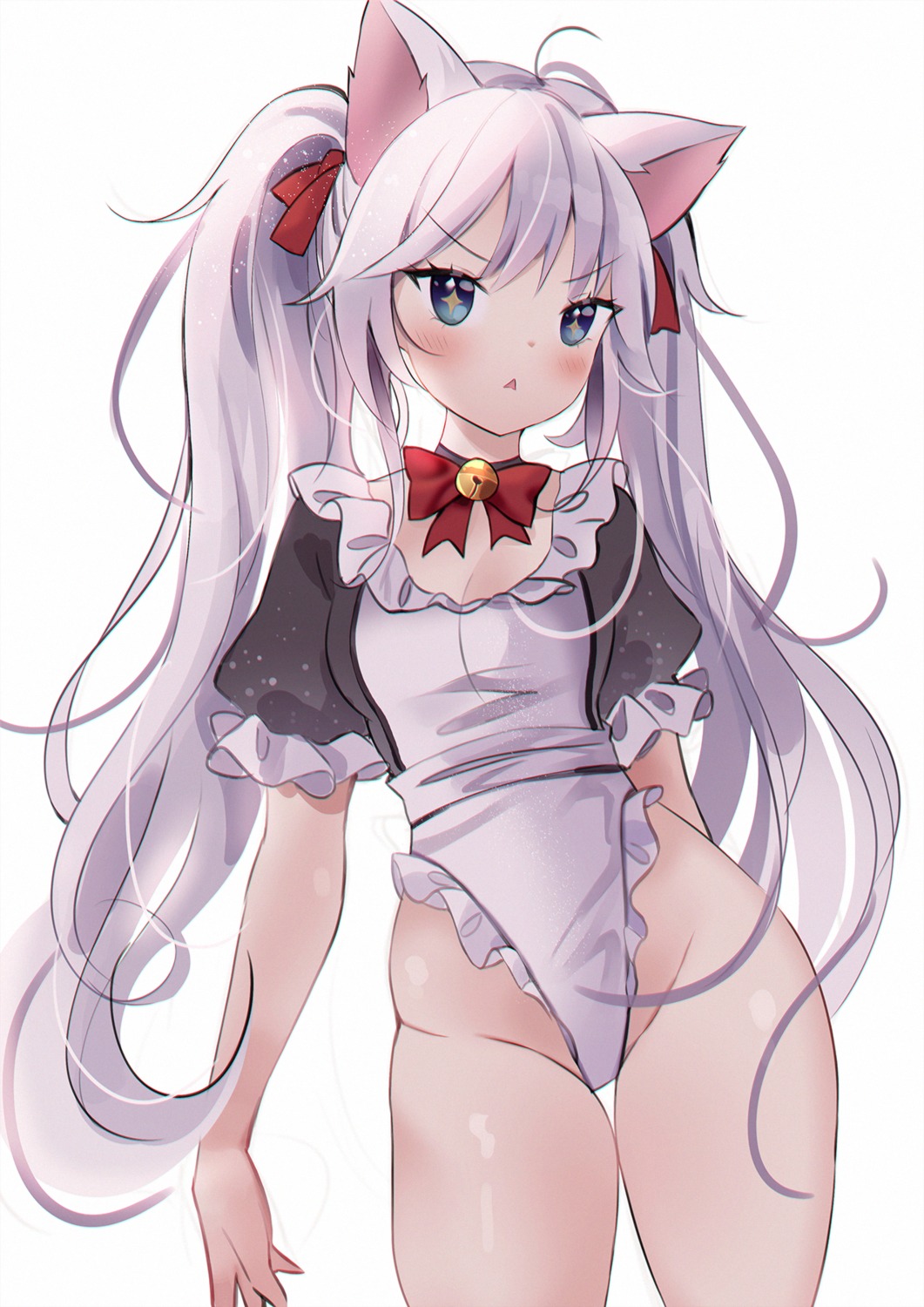 animal_ears anyuu cleavage leotard maid