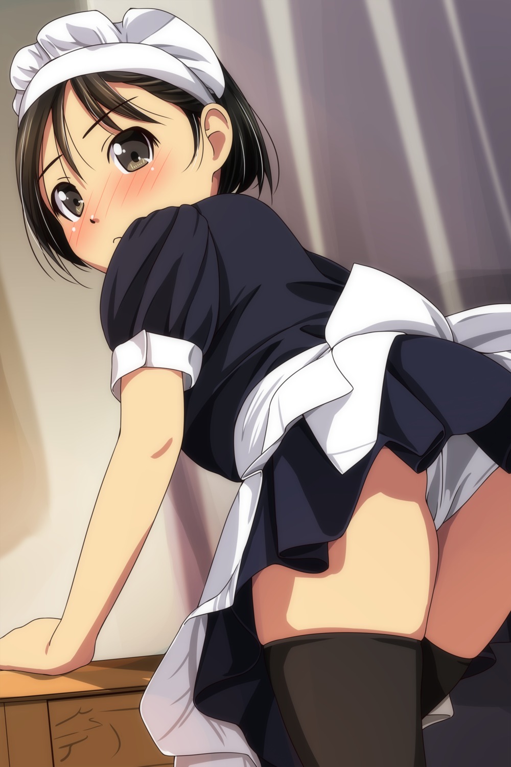 ass loli maid matsunaga_kouyou pantsu seifuku thighhighs