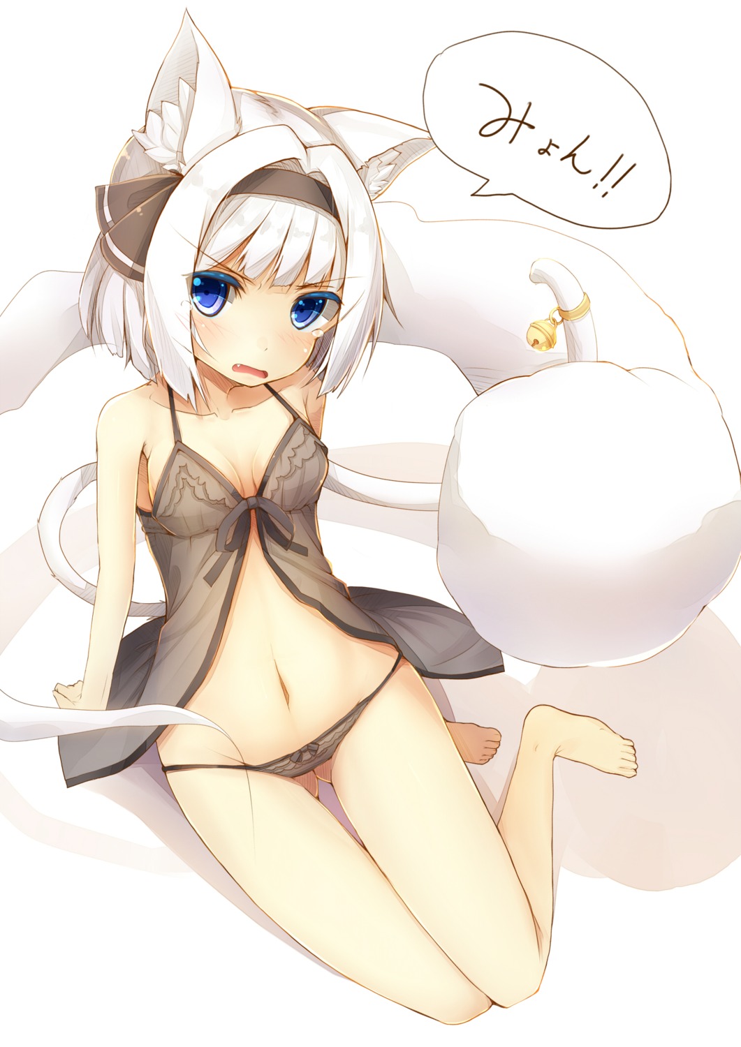 animal_ears cleavage konpaku_youmu lingerie loli nekomimi pantsu tail tatapopo touhou