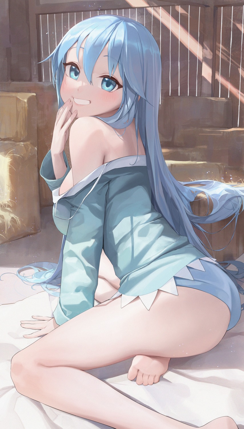 aqua_(konosuba) ass bingwei_huang kono_subarashii_sekai_ni_shukufuku_wo! no_bra pajama pantsu