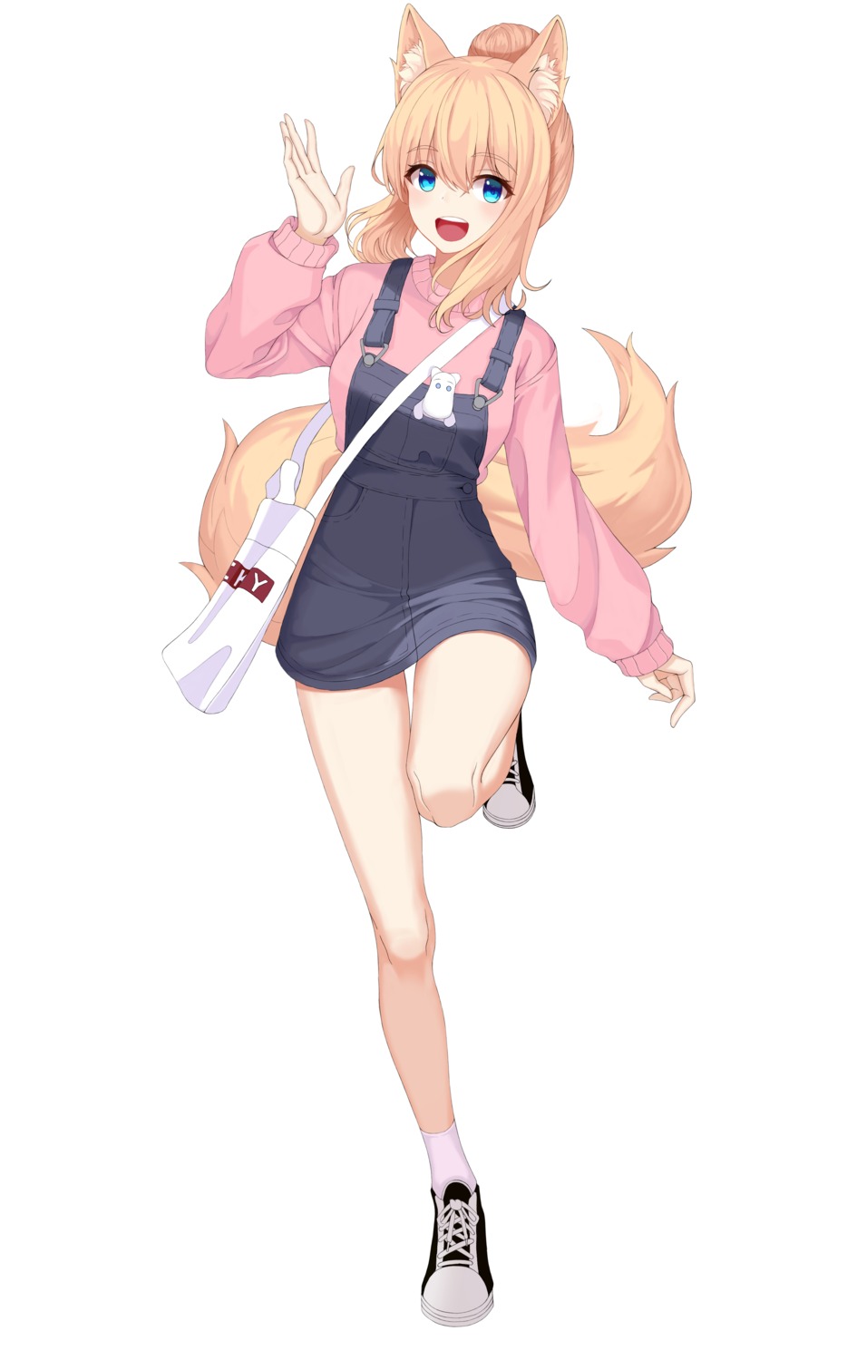 rlawoals2588 animal ears dress kitsune overalls skirt lift tail | #643653 |  