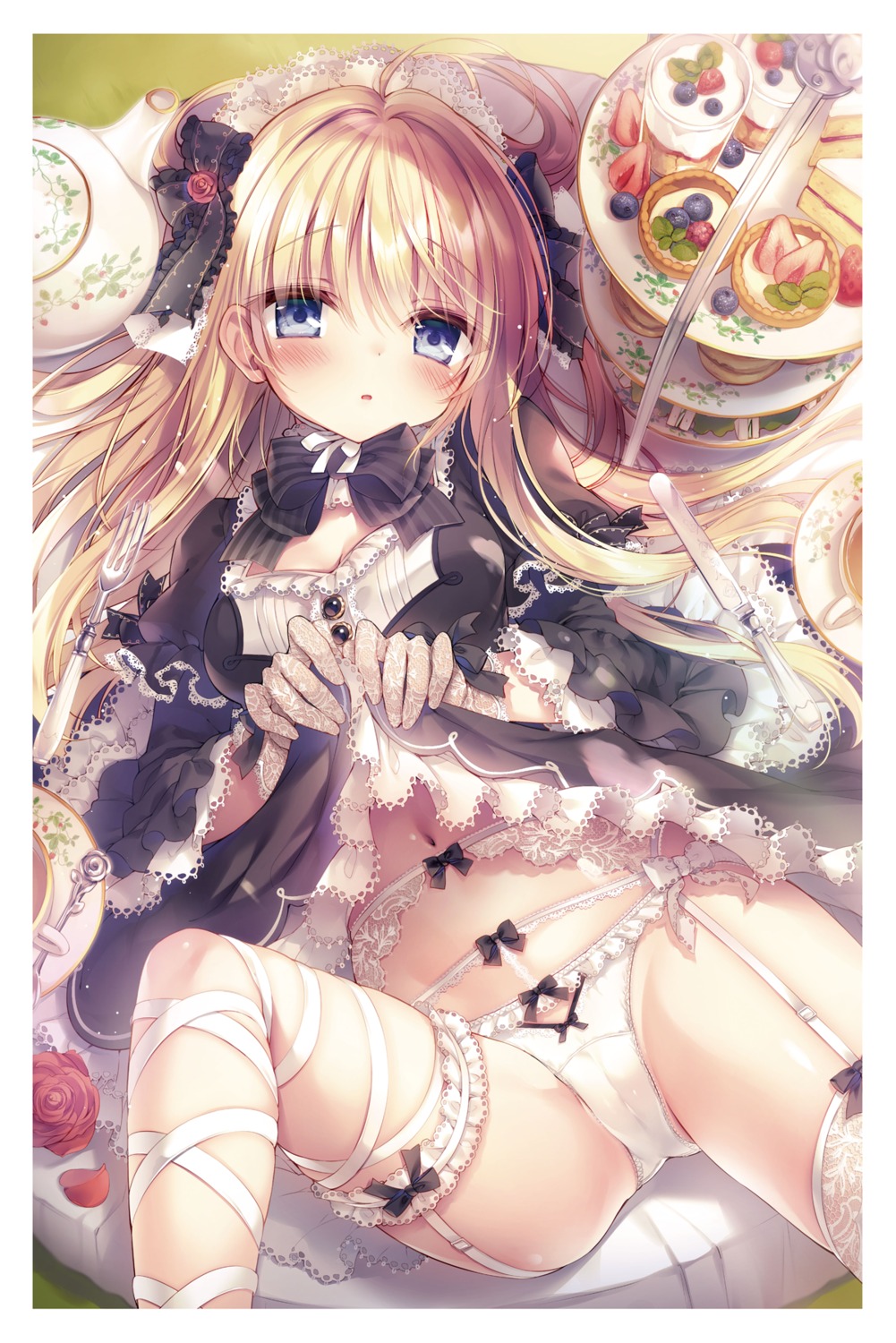 cameltoe garter garter_belt gothic_lolita lingerie lolita_fashion pantsu rubi-sama skirt_lift stockings thighhighs