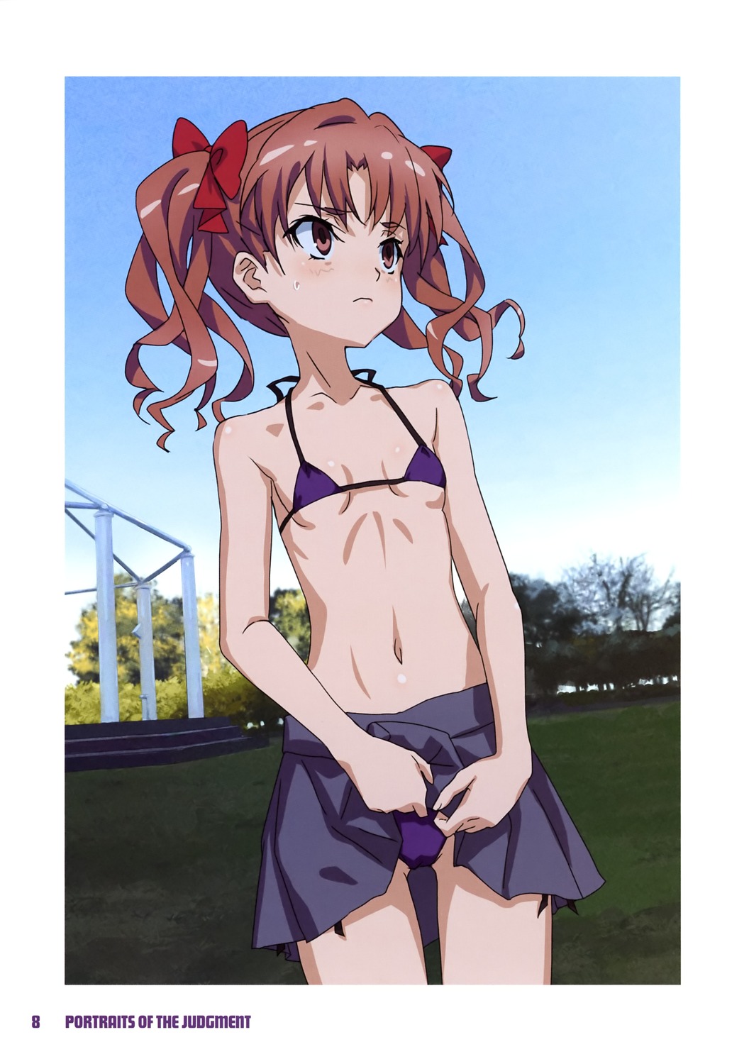 bikini cameltoe fujikawa_daichi loli seifuku shirai_kuroko skirt_lift swimsuits toaru_kagaku_no_railgun toaru_majutsu_no_index