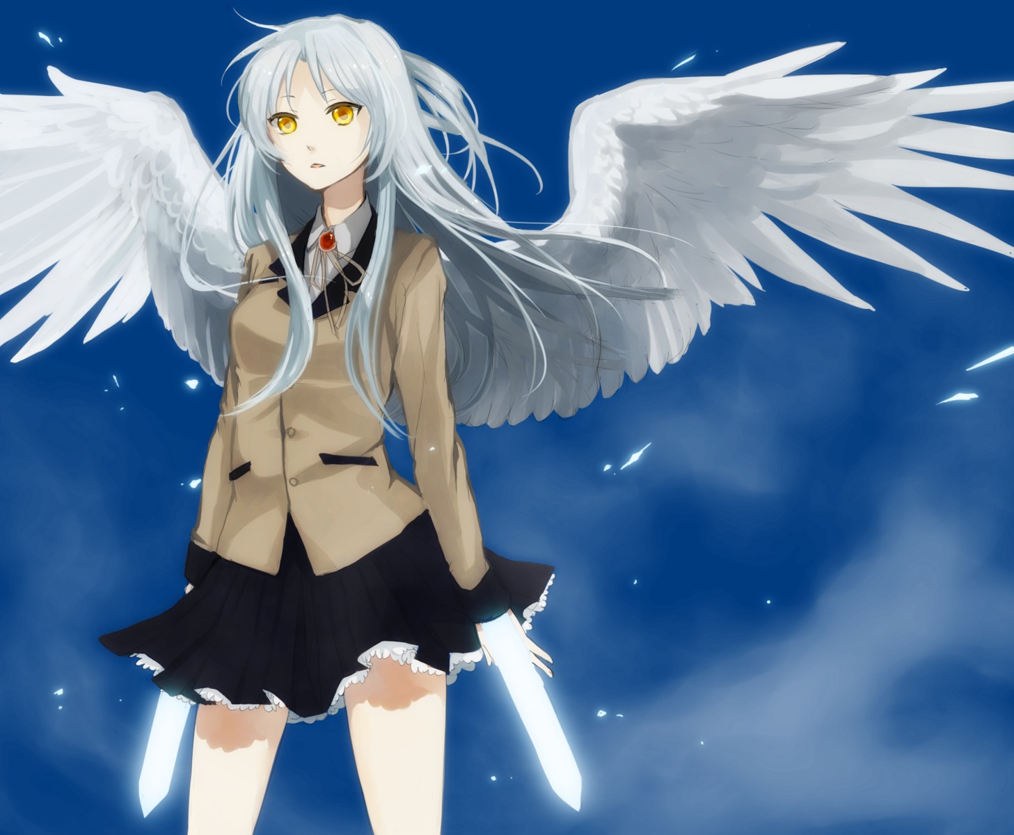 angel_beats! kurasawa_moko seifuku tenshi wings