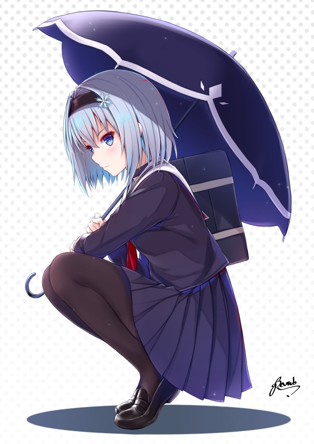 bee_doushi pantyhose ryuuou_no_oshigoto! seifuku sora_ginko umbrella