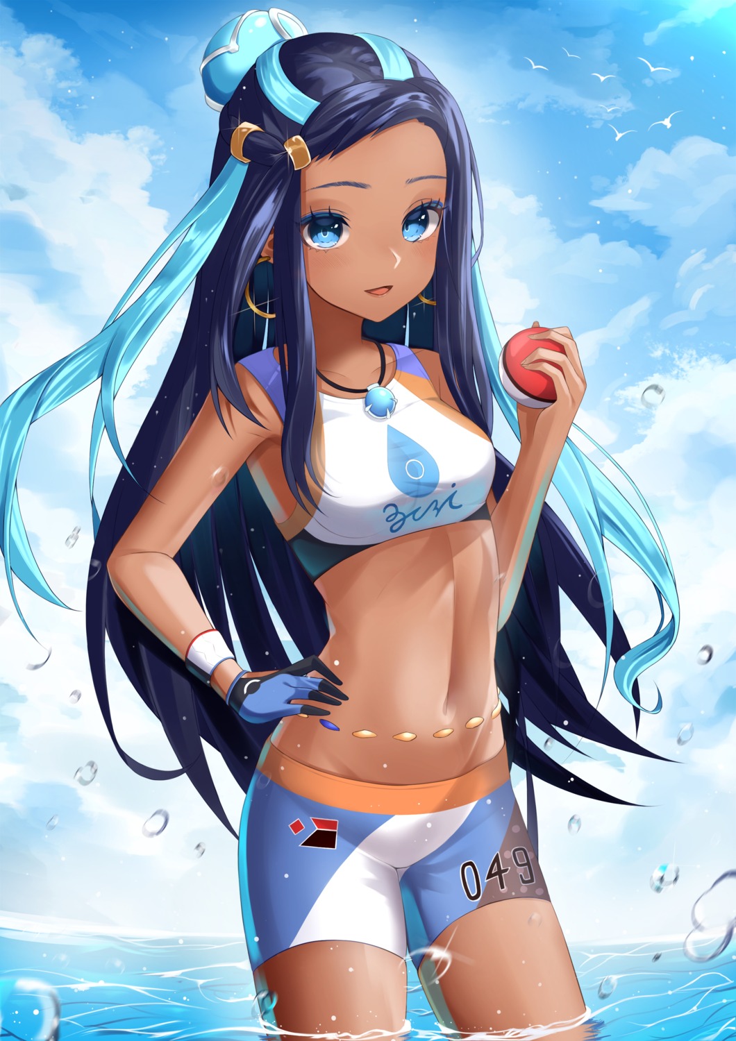 bike_shorts guntree pokemon pokemon_sword_and_shield rurina_(pokemon) wet