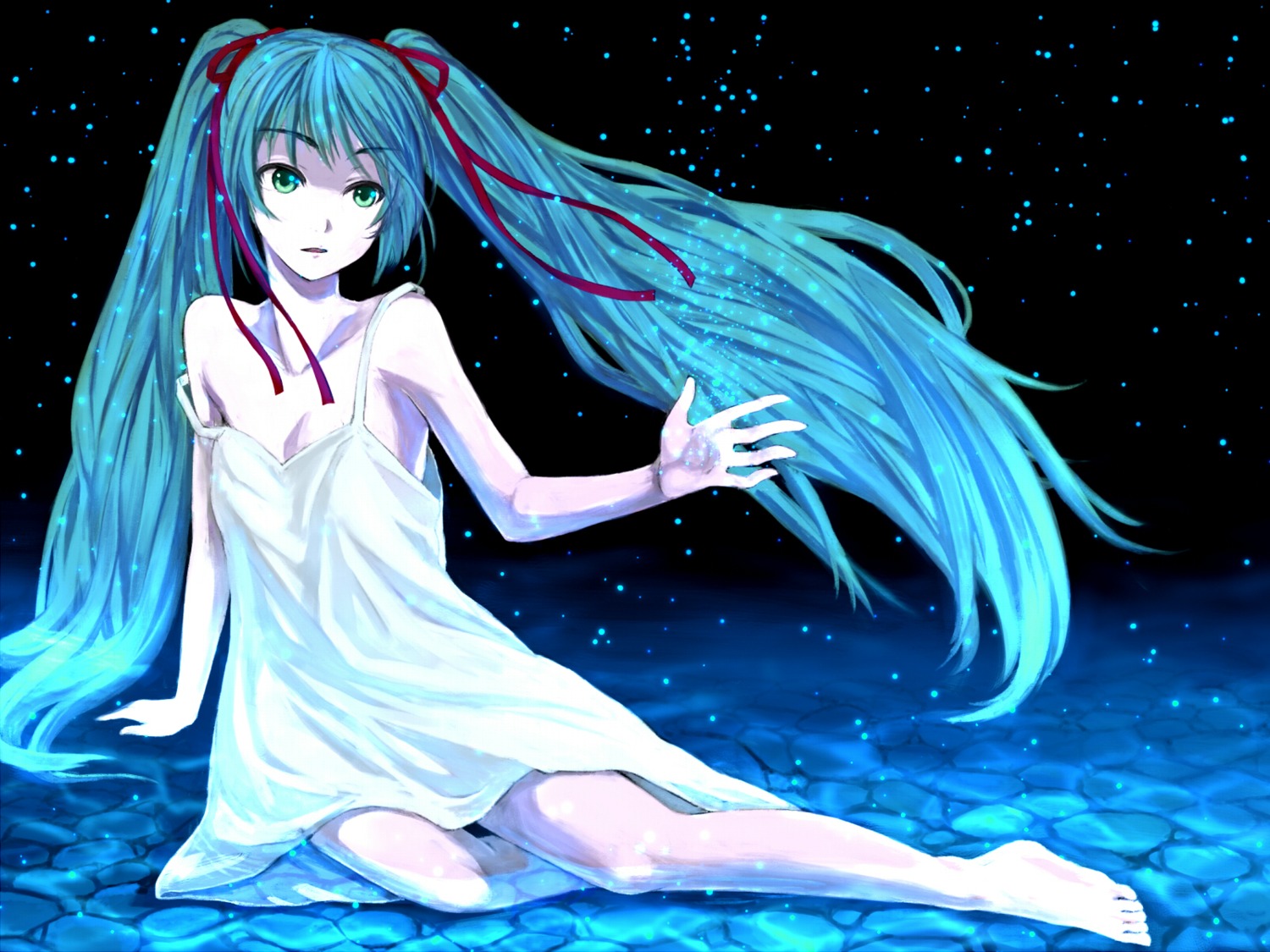 dress hatsune_miku ryou@ryou summer_dress vocaloid wallpaper