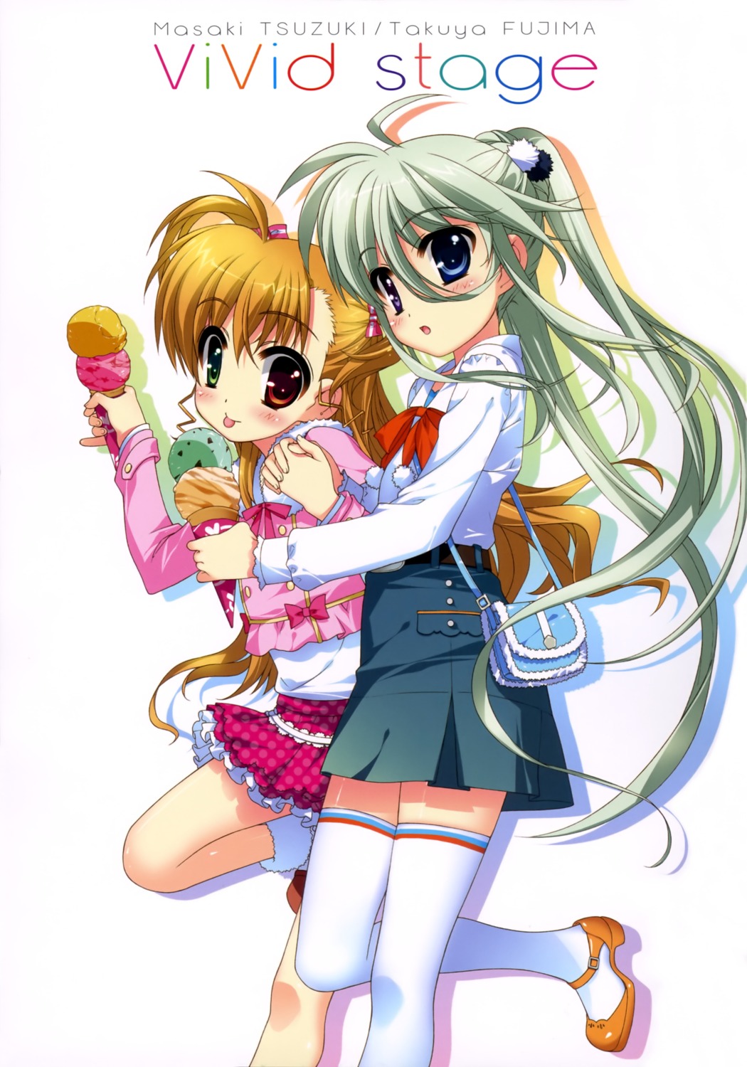 einhart_stratos fujima_takuya heterochromia mahou_shoujo_lyrical_nanoha mahou_shoujo_lyrical_nanoha_vivid thighhighs vivio